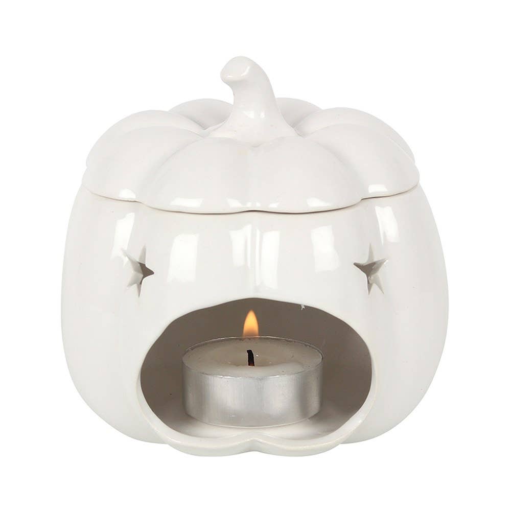 White Autumn and Fall Pumpkin Halloween Oil Burner