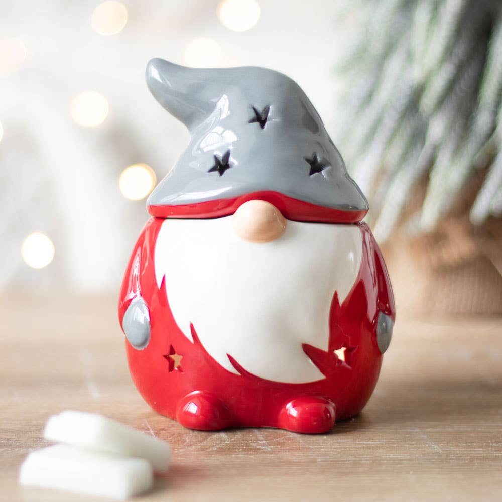 Red and Grey Christmas Gonk Oil Burner