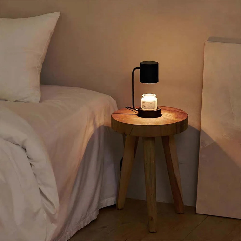 Modern Candle Warmer Lamp Metal Wax Burner Retro Melting Wax Lamp 220V Simple Table Lamp Fragrance Light Desk Decor Lighting