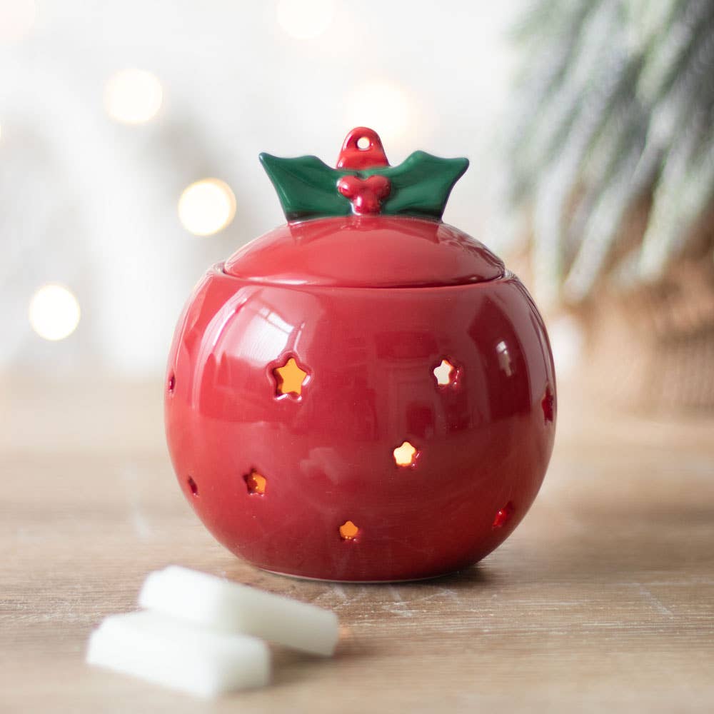 Red Christmas Ornament Bauble Oil Burner