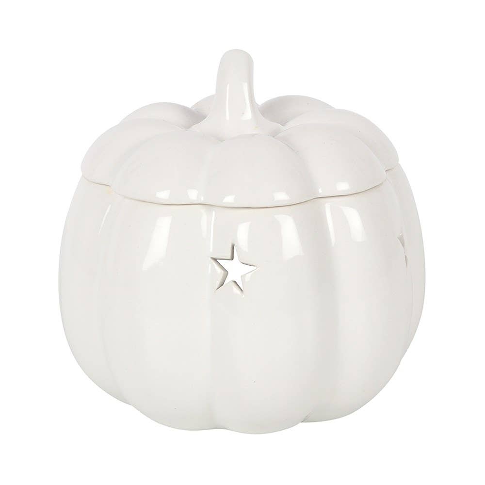 White Autumn and Fall Pumpkin Halloween Oil Burner